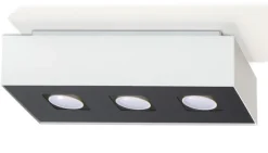 SOLLUX LIGHTING Plafony Sufitowe I Ścienne|Nowoczesne Plafony Sufitowe<Plafon MONO 3 Biały - Sollux Biały, Czarny