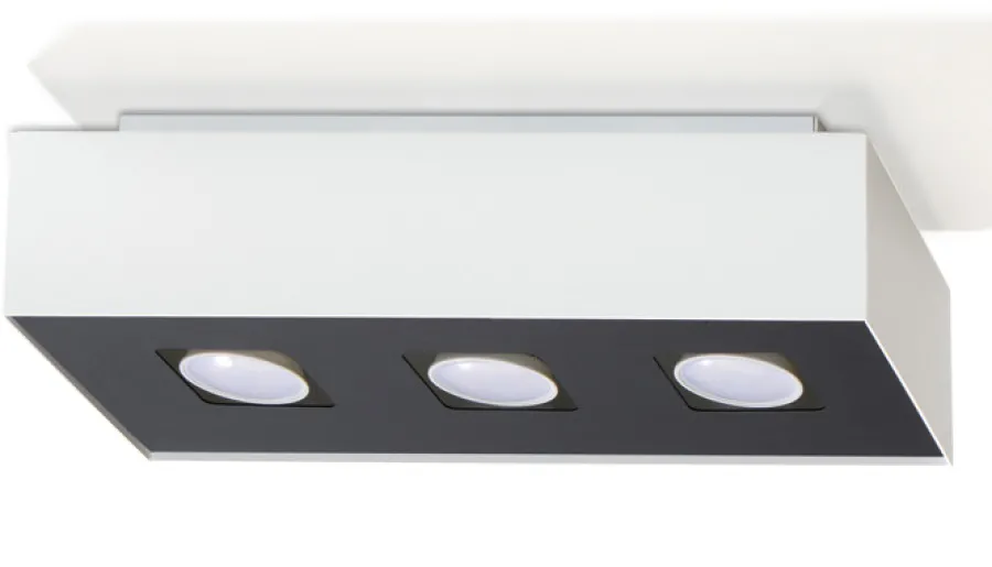 SOLLUX LIGHTING Plafony Sufitowe I Ścienne|Nowoczesne Plafony Sufitowe<Plafon MONO 3 Biały - Sollux Biały, Czarny