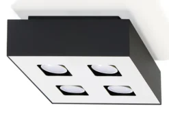 SOLLUX LIGHTING Plafony Sufitowe I Ścienne|Nowoczesne Plafony Sufitowe<Plafon MONO 4 Czarny - Sollux Biały, Czarny