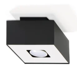SOLLUX LIGHTING Plafony Sufitowe I Ścienne|Nowoczesne Plafony Sufitowe<Plafon MONO 1 Czarny - Sollux Biały, Czarny