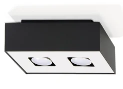 SOLLUX LIGHTING Plafony Sufitowe I Ścienne|Nowoczesne Plafony Sufitowe<Plafon MONO 2 Czarny - Sollux Biały, Czarny