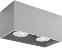 SOLLUX LIGHTING Plafony Sufitowe I Ścienne|Lampy Tuby<Plafon QUAD MAXI - Sollux Szary