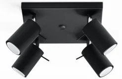 SOLLUX LIGHTING Plafony Sufitowe I Ścienne|Nowoczesne Plafony Sufitowe<Plafon RING 4 Czarny - Sollux
