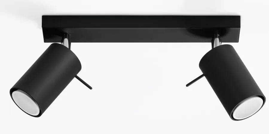 SOLLUX LIGHTING Plafony Sufitowe I Ścienne|Nowoczesne Plafony Sufitowe<Plafon RING 2 Czarny - Sollux