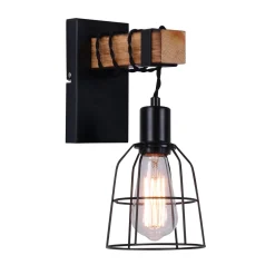 Italux Kinkiety I Lampy Na Ścianę|Lampy Drewniane<Ponte Black - - kinkiet