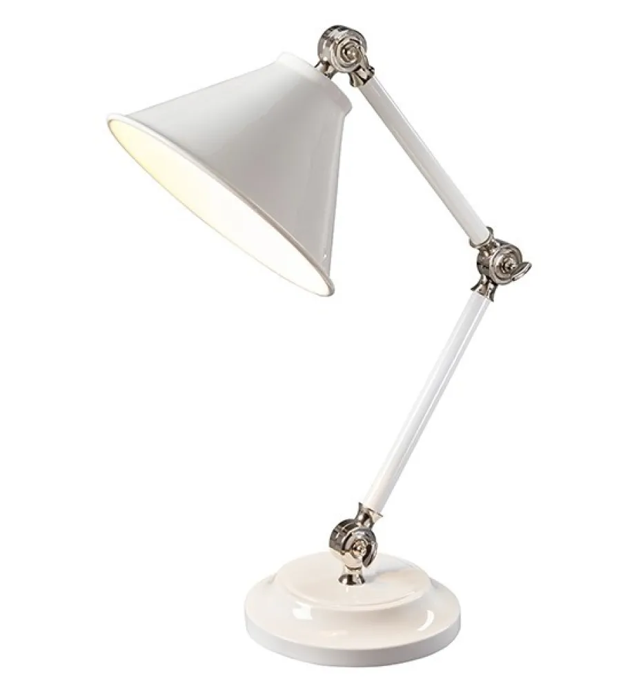 Elstead Lighting Lampki Na Biurko, Oświetlenie Biurkowe|Lampy Na Biurko Klasyczne<Provence White And Polished Nickel - - lampa biurkowa nowoczesna