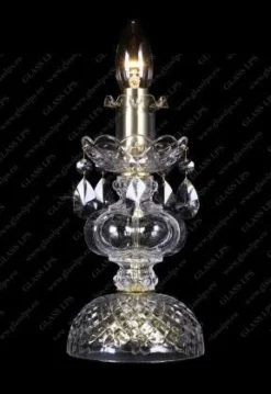 Glass LPS Lampy Biurkowe Stylowe|Lampy Biurkowe Kryształowe<S31 009/01/1-A; GOLD, lip. - - kryształowa lampa biurkowa