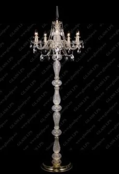 Glass LPS Lampy Stojące I Podłogowe|Stylowe Lampy Podłogowe<S41 009/05/1-A; GOLD, lip. - - lampa stojąca kryształowa