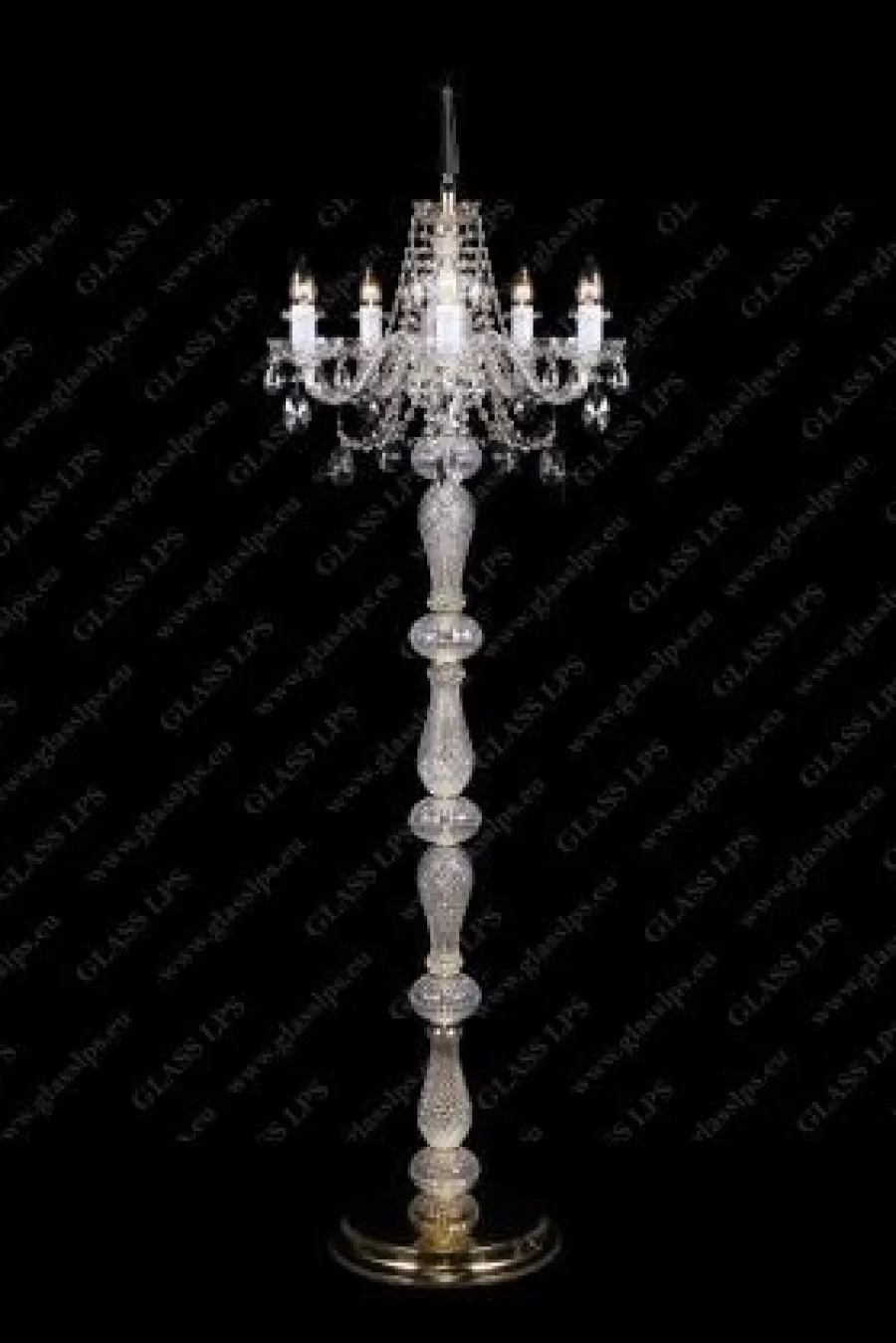 Glass LPS Lampy Stojące I Podłogowe|Stylowe Lampy Podłogowe<S41 009/05/1-A; lip. - - lampa stojąca kryształowa