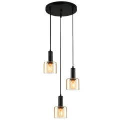Italux Żyrandole<Santia III black/gold - - żyrandol wiszący nowoczesny