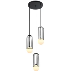 Italux Żyrandole|Nowoczesne Lampy Wiszące<Simon 3 Black - - lampa wisząca