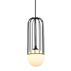 Italux Żyrandole<Simon 1 Black - - lampa wisząca
