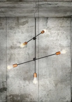 Nowodvorski Żyrandole|Lampy Do Sypialni, Oświetlenie Do Sypialni<Sticks Black-Copper V 6270 - - lampa wisząca nowoczesna