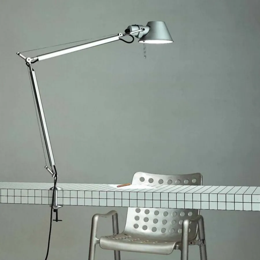 Artemide Lampki Na Biurko, Oświetlenie Biurkowe|Biurkowe Ekskluzywne<Tolomeo H64,5 aluminium - - lampa na klips aluminiumNapięcie: 230V