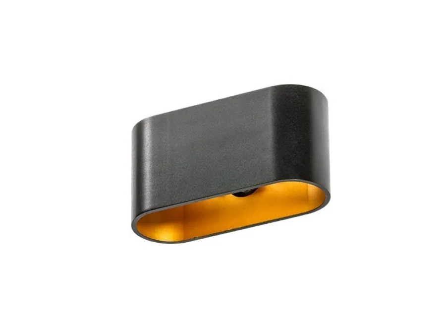 AZzardo Kinkiety I Lampy Na Ścianę|Kinkiety Nowoczesne<VEGA Black/Gold - - kinkiet