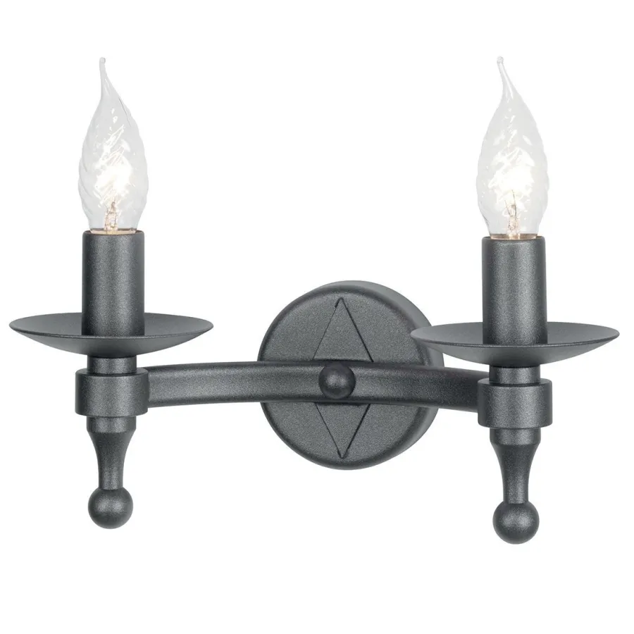 Elstead Lighting Kinkiety I Lampy Na Ścianę|Kinkiety Klasyczne<Warwick Graphite Black - - kinkiet klasyczny