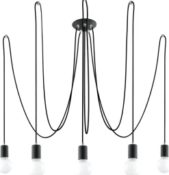 SOLLUX LIGHTING Żyrandole|Lampy Do Jadalni<Żyrandol EDISON 5 Czarny pająk - Sollux