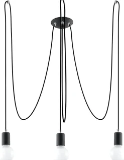 SOLLUX LIGHTING Żyrandole|Lampy Do Sypialni, Oświetlenie Do Sypialni<Żyrandol EDISON 3 pająk - Sollux Czarny