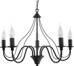 SOLLUX LIGHTING Żyrandole|Lampy Do Jadalni<Żyrandol MINERWA 5 - Sollux Czarny